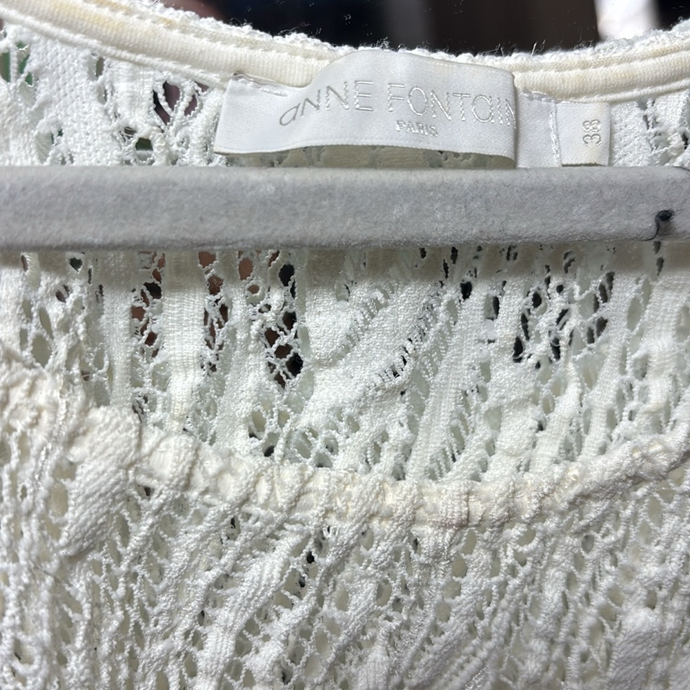 Anne Fontaine Cream Lace Blouse - Picture 5 of 5